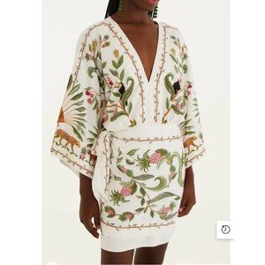 FARM Rio Women’s Sweet Forest Short Dress Multicolor Kimono Size M